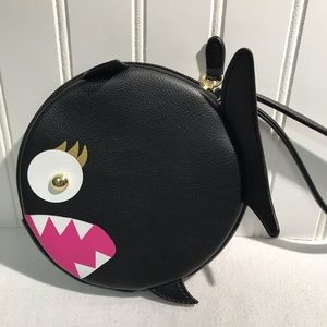 Luv Betsey Johnson Black Piranha Fish Wristlet